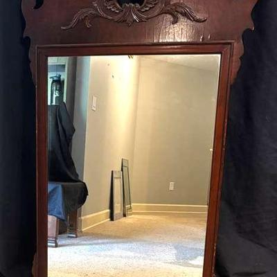 Vintage Wood Framed Mirror