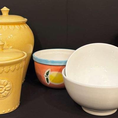 Ceramic Canister Sets And Lillian Venon Bowls