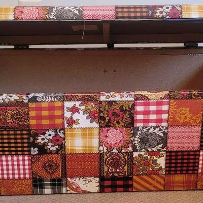 Vintage Retro 1960s Patchwork Flower Trunk/Toy Box