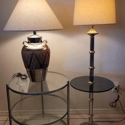 Vintage Mixed Metal Tables & Lamps