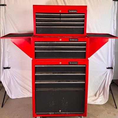 3-Piece Husky Rolling Tool Chest – Loaded with Tools & Supplies