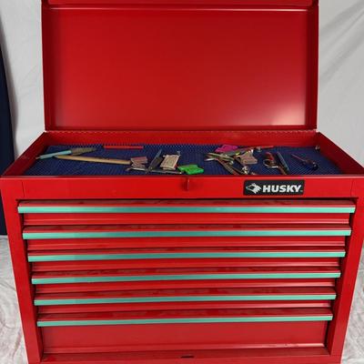Husky Six Drawer Tool Box with Opening Top 