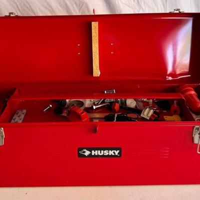 Red Husky Toolbox with Hanging Hardware