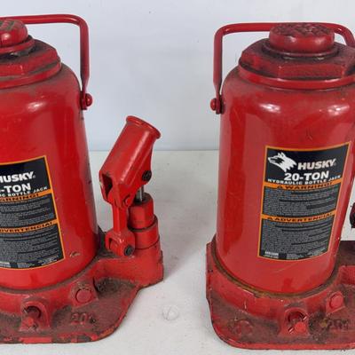 Pair of Husky 20-Ton Bottle Jacks 