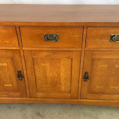 Bassett Furniture Mission Style Oak Credenza 