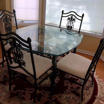 Glass Top Dining Table & Four Chairs