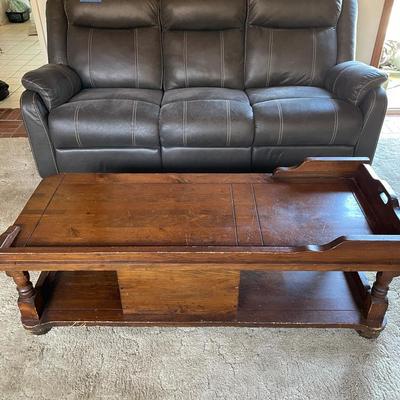 Klaussner Reclining Sofa And Vintage Coffee Table