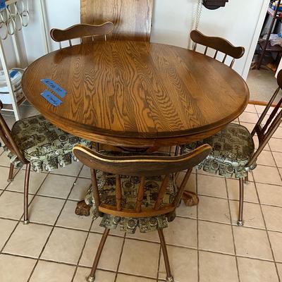 Vintage Oak Dining Table and 5 Chairs
