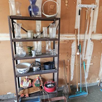 Multiple Glass Vases & Vintage Kitchen Items 