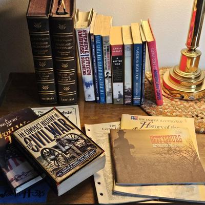 Collection Of  WWII Books & Two Vintage Standard Dictionaries