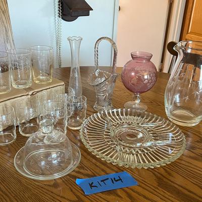 Vintage Etched Glassware