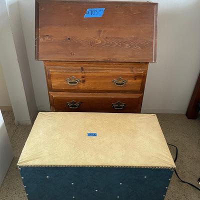 Vintage Petite Secretary’s Desk & Storage Trunk