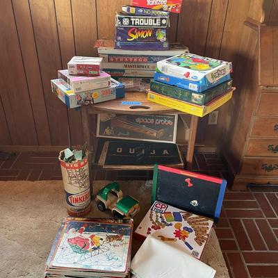 Vintage And Newer Board games, Marbles, Puzzles And Coloring Books