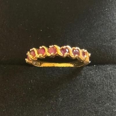 Twisted Red and 14K Gold 