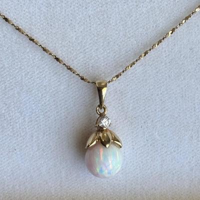 14K Opal Necklace