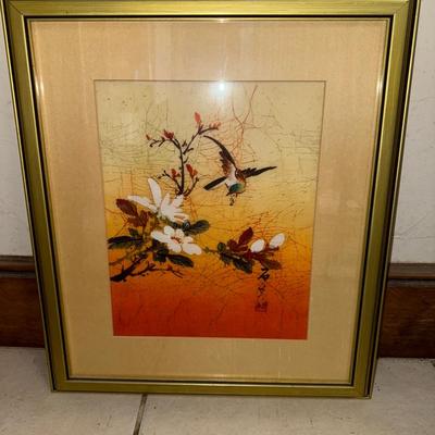 Bird And Flowers Signed 