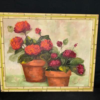 Terra Cotta + Flowers Signed 