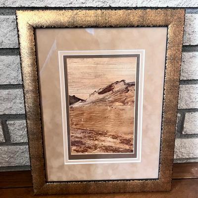 Handcrafted Banana Bark Art By Elizabeth Frutiges Hawaii Framed under Glass 