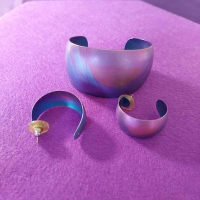 Titanium Bracelet & Earrings Kenneth Reid 
