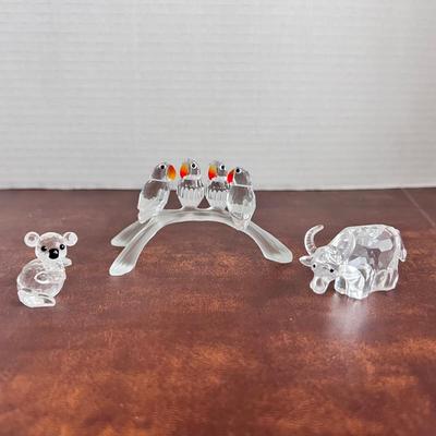 Swarovski Baby Birds on A Perch, Koala, Ox w/ Boxes