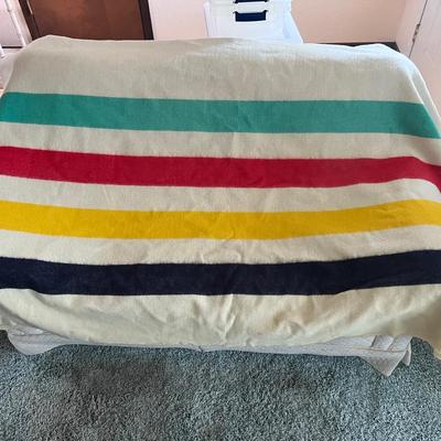 Hudson Bay 100% Wool Blanket 4 Points England 93” X 70”