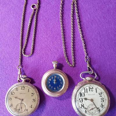 Pocket Watches (3) Hamilton 1920 Simmons Ladies 