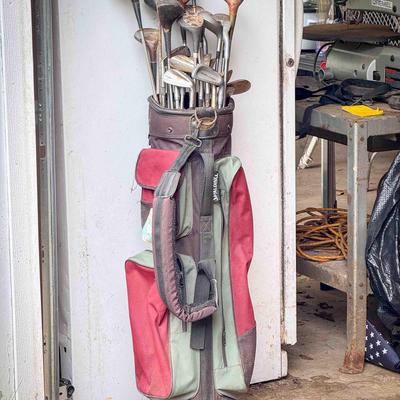 Spalding Golf Caddy & Large Set of Mixed Clubs