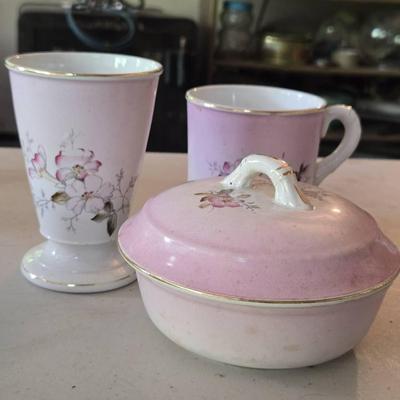 (3) Pretty Pink Ironstone China Pieces