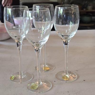 (4) Wine Glasses with Stickers