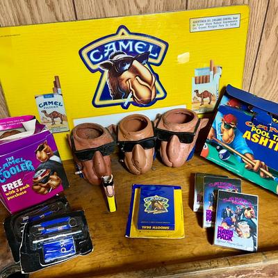 Camel Memorabilia ft. Beer Coozies, Lighter Cover, Placemats, Playing Cards & More