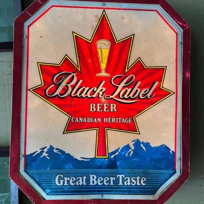 Black Label Illuminated Beer Sign