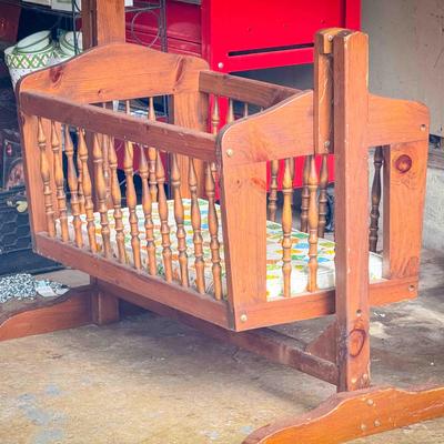 Rustic Wood Baby Rocker