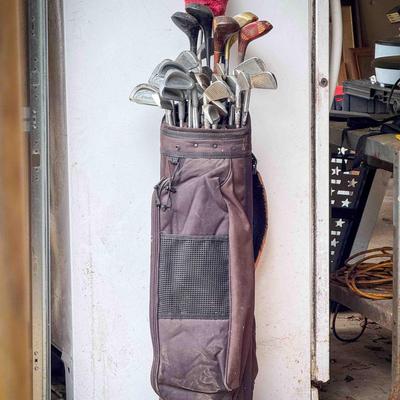 Miller Golf Bags Caddy & Large Set of Mixed Clubs