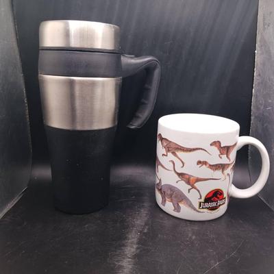 (2) Thermos & Jurassic Park Dinosaur Mug