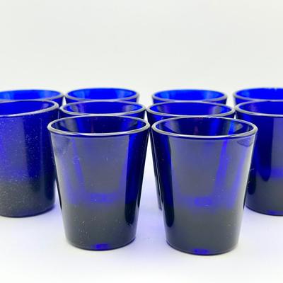 (10) Libbey Cobalt Blue Shot Glasses