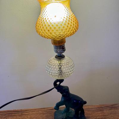 Art Deco Metal Elephant Lamp