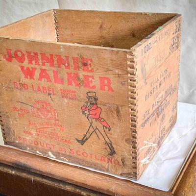 Vintage Johnnie Walker Red Label Wood Crate