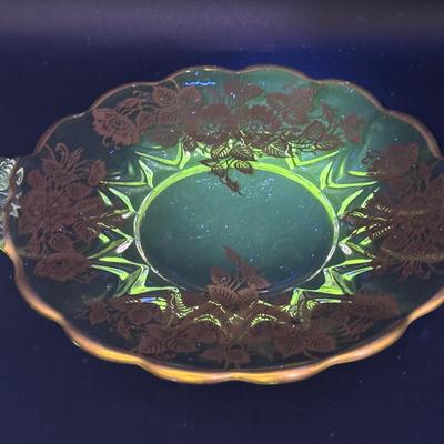 Vintage Glass Dessert Tray