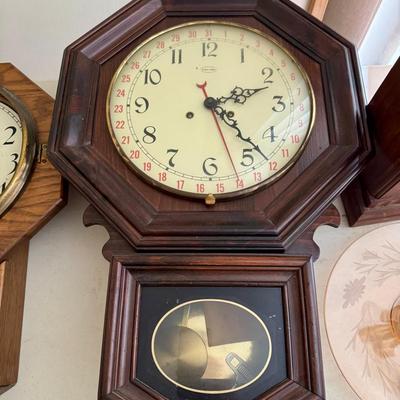 Vintage Ethan Allen Pendulum Wall Clock with Key