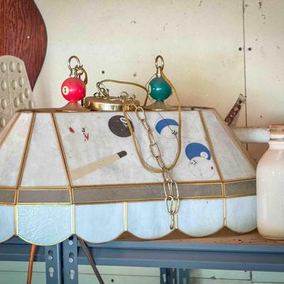 (1) Stained Glass Billiards Pool Table Light – 34” Wide