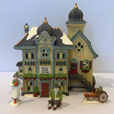 Dept.56-Alpine Village-Danube Music Publisher & 2 Sets Villagers, & Heritage Village Collection 