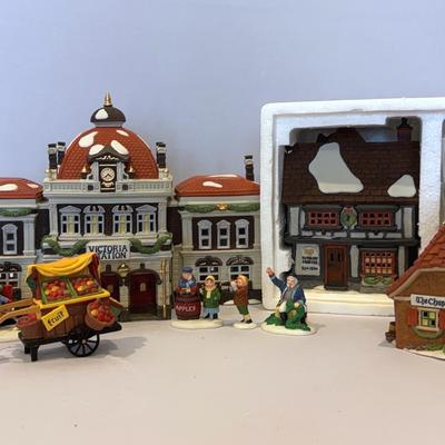 Dept.56-Dickens’ Village-Victoria Station,Tutbury Printer, The Chop Shop, & Accessories 