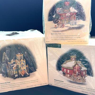 Dept 56 New England Village Series Deacon Way Chapel, Revere Silver Works, White Hill Round 