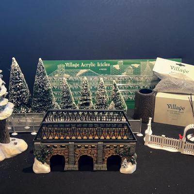 Village Accessories: Stone Trestle Bridge, Pole Pine Forest, Village Landscape, Fences And More