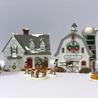 Dept.56-Snow Village-Gothic Farmhouse, Dairy Farm, Alpine Village-St. Nickolaus Kirche & More 