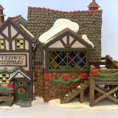 Dept.56- Dickens’ Village- Fezziwig’s Ballroom Gift Set,The Old Globe Theater,Flat Of Ebenezer 