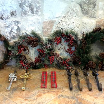 Collection Of Holiday Wreaths And Hangers