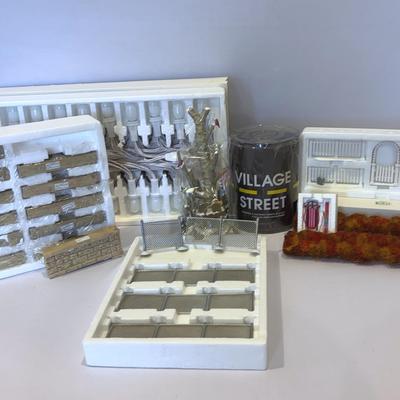 Dept. 56-Village Accessories-20 Socket Light Set, Chain Link Fence Extensions, Birch Tree & More 