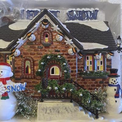 DEPT. 56 ORIGNAL SNOW VILLAGE - City Lights Christmas Trimmings, The Snowman House + figurines 