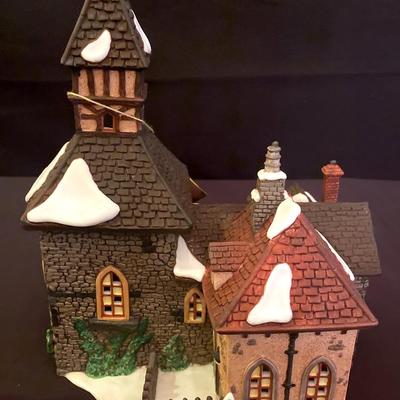 SNOW VILLAGE - Olde Camden Town Church, Town Tree + Trimmers 
